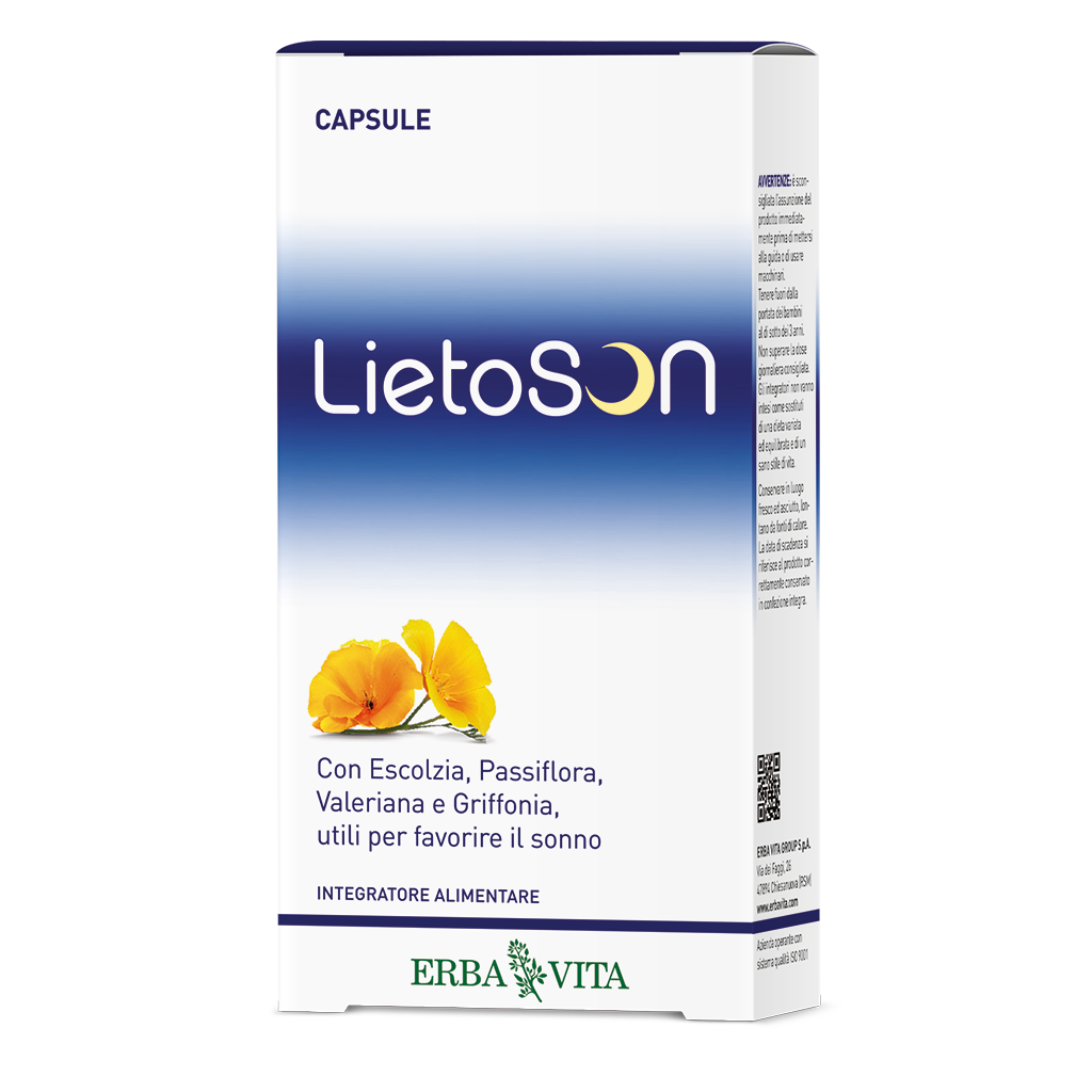 Integratore in capsule a base di estratti vegetali per favorire il relax e il sonno