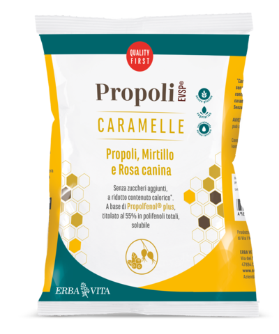 PROPOLI EVSP CARAMELLE - GUSTO MIRTILLO E ROSA CANINA