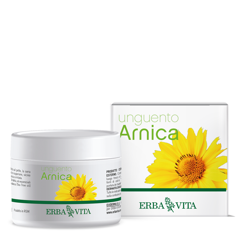 Unguento tonificante a base di Arnica, emolliente e lenitiva ed oli essenziali