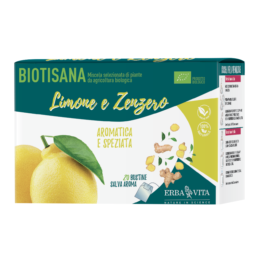 tisana biologica a base di limone, zenzero e liquirizia